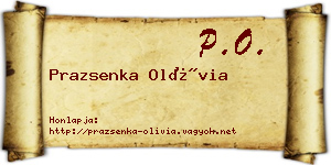 Prazsenka Olívia névjegykártya